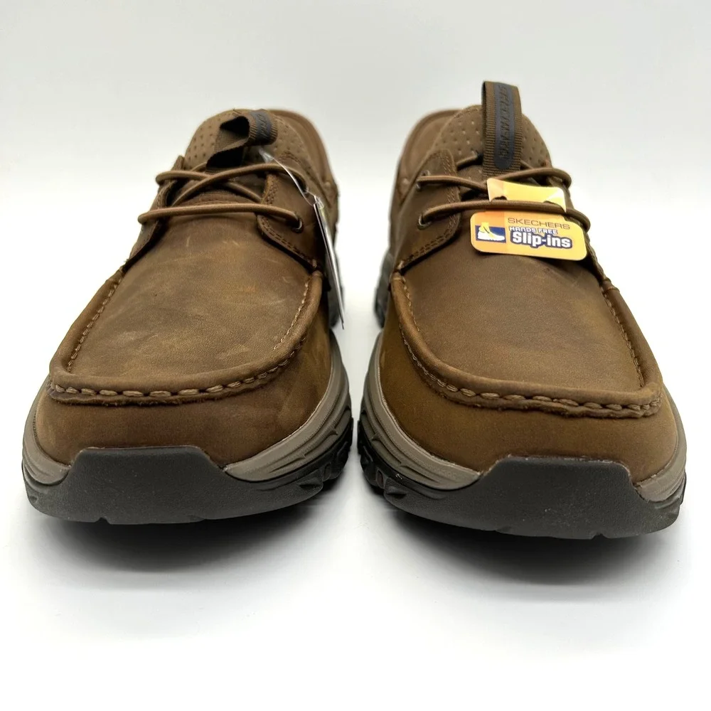 Skechers Knowlson Shore Thing Shoes Mens 11.5 Desert Brown Slip-ins Leather Boat